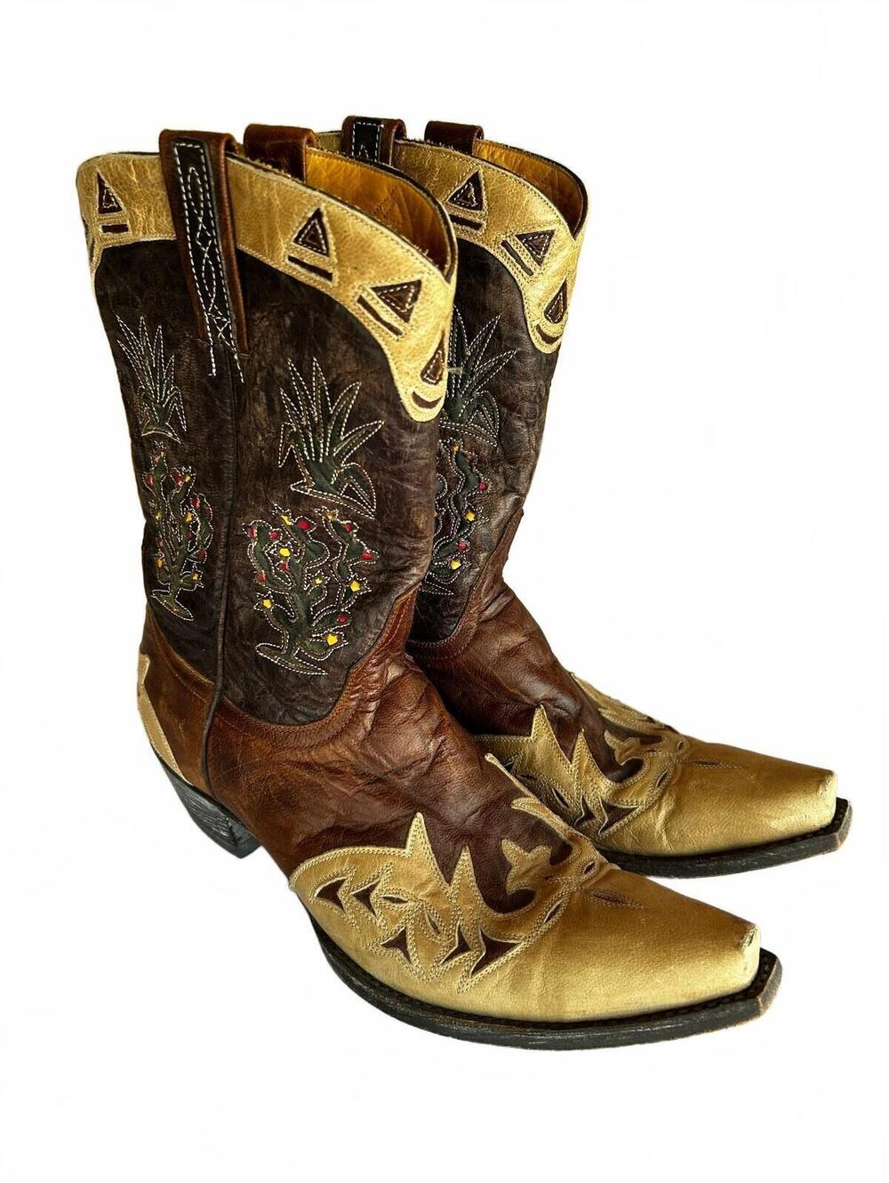 Vintage 9.5B Old Gringo Boot Star Cactus Flower Cowboy Boot